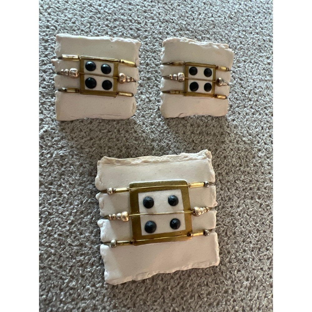Artisan Earrings & Brooch Set